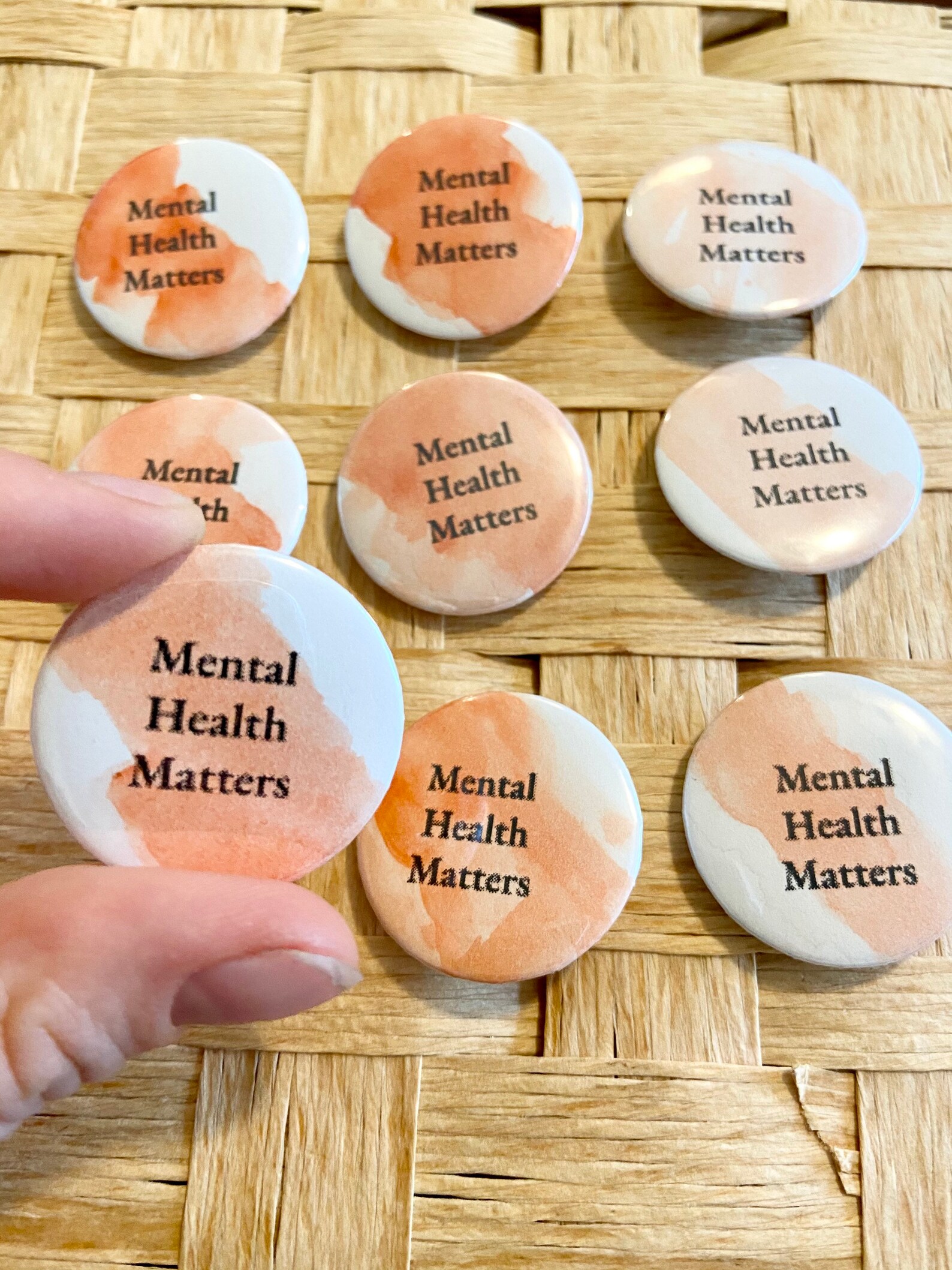 Mental Health Matters Orange and White Hand Painted Etsy