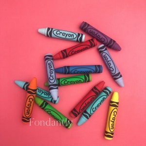 Colouring Crayons 12 Edible STANDUP Cake Toppers Decoration Colour Nursery Kids 