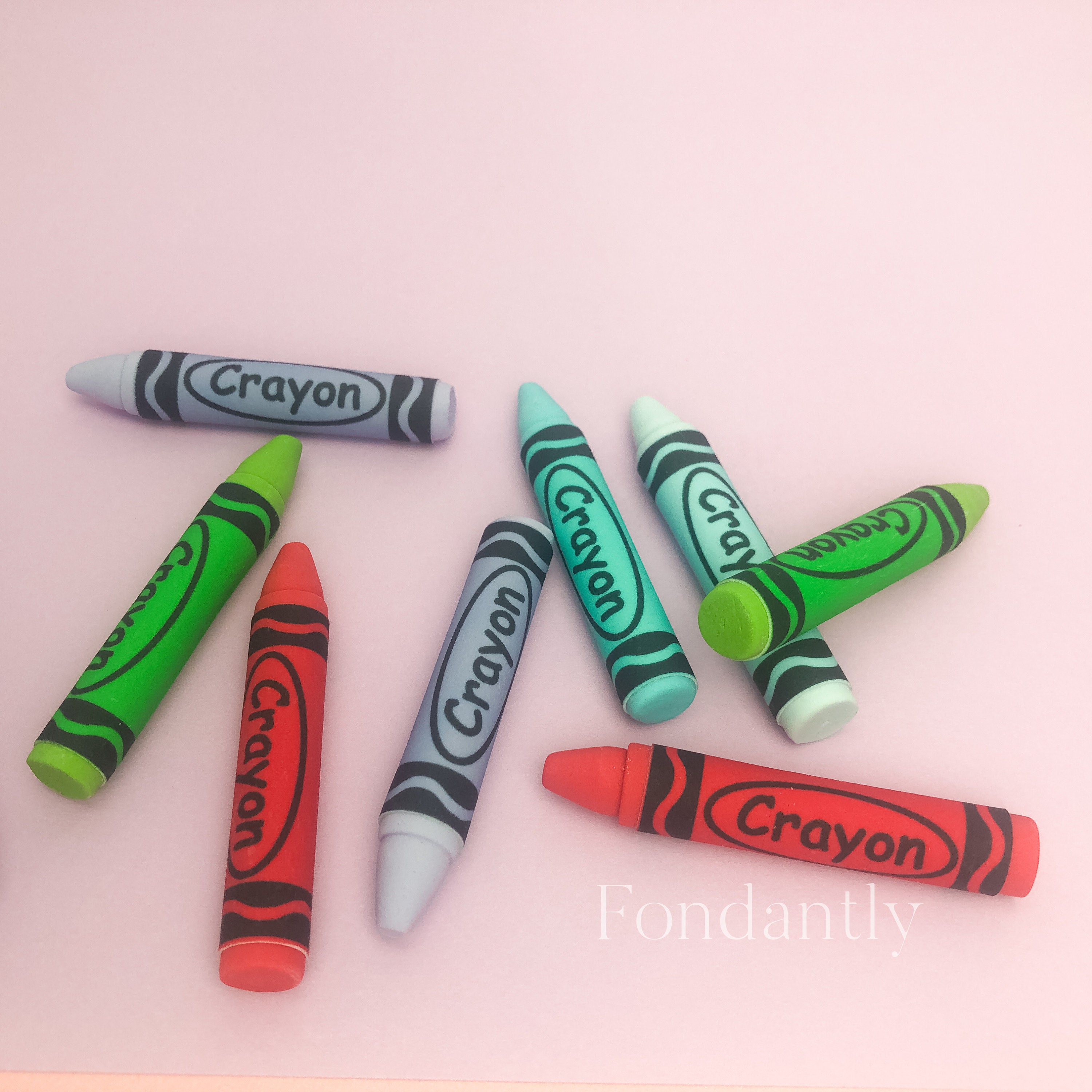 Edible fondant crayons. Crayon cake topper. Cake decoration Etsy