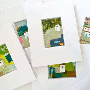 Abstract landscape mixed media painting. Original painting.