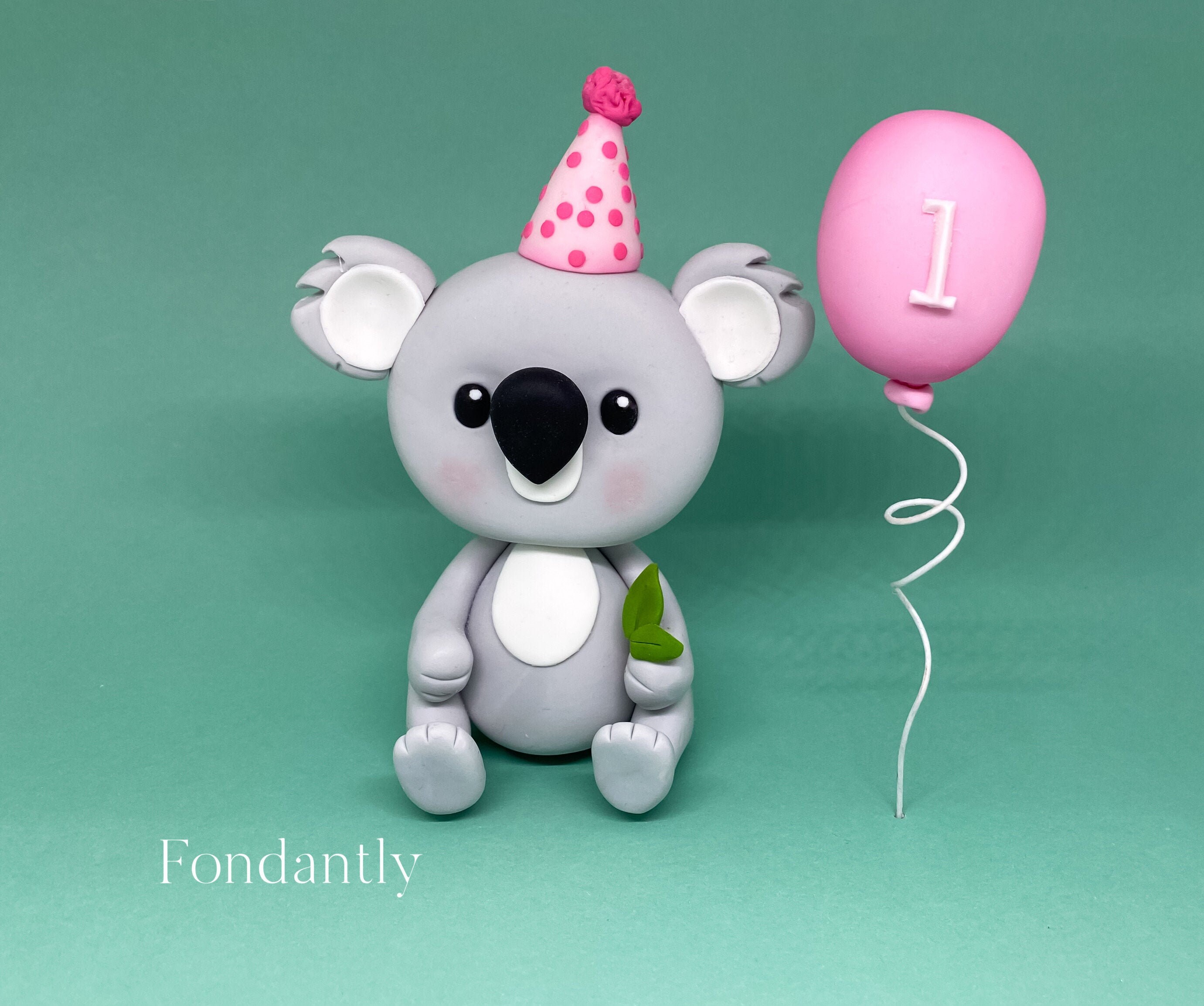 Personalised Koala Bear Round Edible Icing Jungle Birthday Party Cake