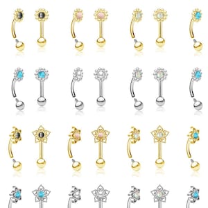 Piercing Curved Barbell mit Schmuckstein - 1H/04