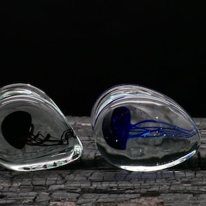 1x Glass Plug Teardrop Jellyfish 8-25 mm - L3