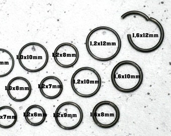 Black piercing ring surgical steel - 1A/05