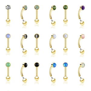 Piercing Curved Barbell mit Schmuckstein - 1H/07
