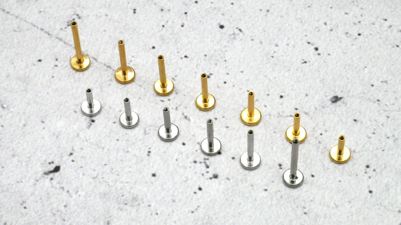 Interchangeable rods for Labret / Medusa / Tragus / Helix surgical steel internal thread 1B/11 image 6