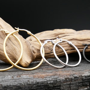 Premium hoop earrings made of surgical steel - HH-4