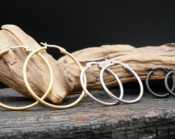 Premium hoop earrings made of surgical steel - HH-4