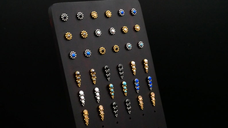 Pair of stud earrings with gemstone 1L/06 image 8