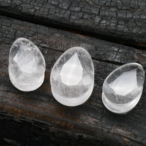 1x plug rock crystal with facet cut - J3