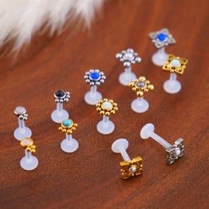 Bioflex Labret made of surgical steel and gemstone - 1P/03