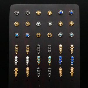 Pair of stud earrings with gemstone 1L/06 image 5