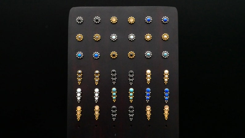 Pair of stud earrings with gemstone 1L/06 image 5