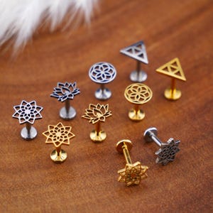 Piercing Plug Labret made of surgical steel - 1Q/04