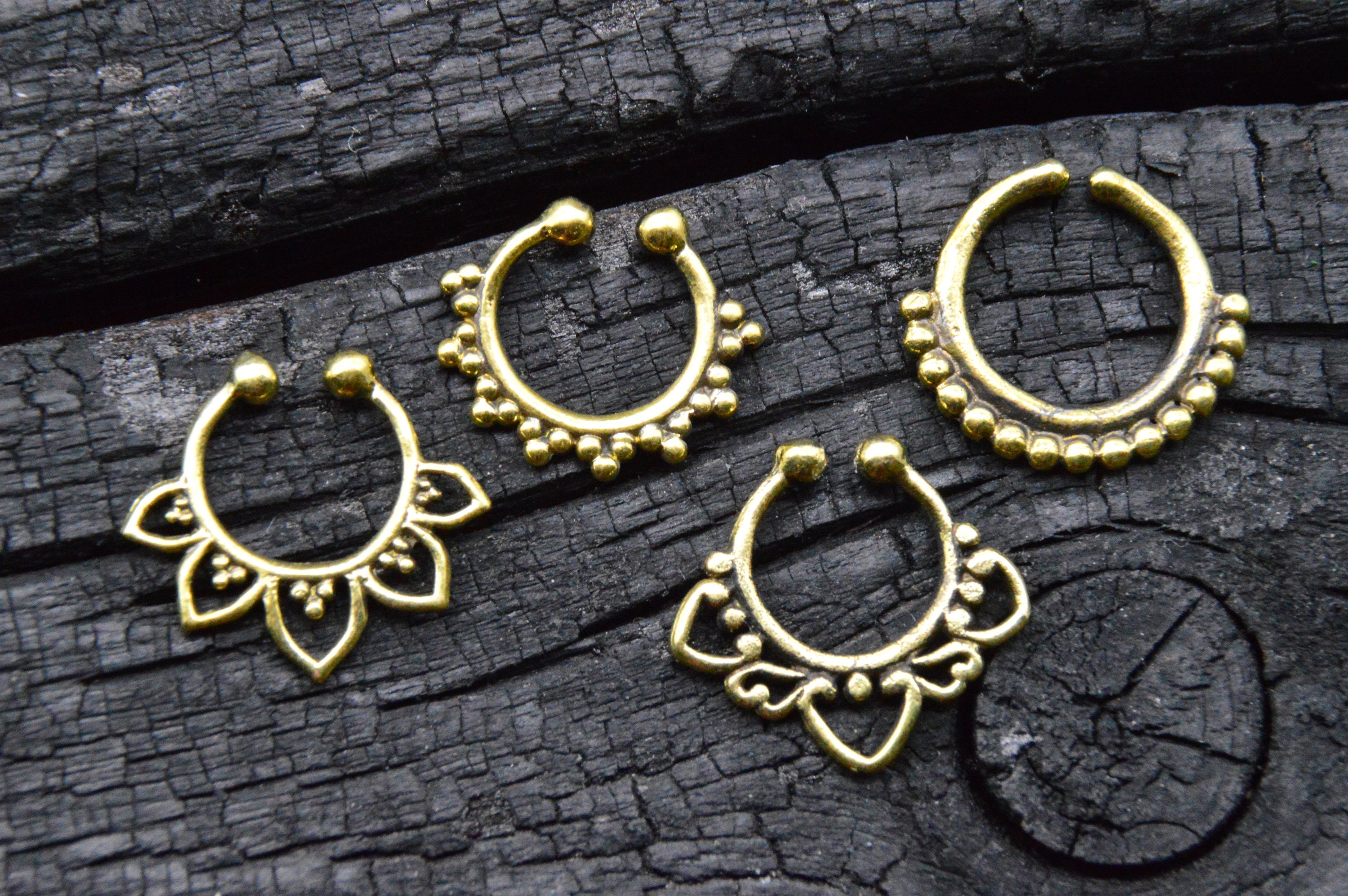 Lot De 3 Faux Piercings De Nez - Acier Inoxydable - Or, Or Rose, Acier - 8 Mm