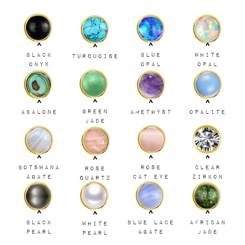 Pair of stud earrings with gemstone 1L/06 image 3