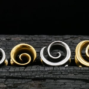 1x Tunnel Spiral Gold Silver 8-16 mm - K2