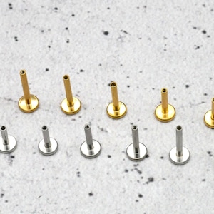 Interchangeable rods for Labret / Medusa / Tragus / Helix surgical steel internal thread 1B/11 image 2