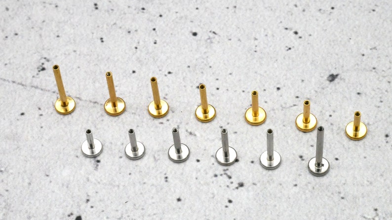 Interchangeable rods for Labret / Medusa / Tragus / Helix surgical steel internal thread 1B/11 image 2