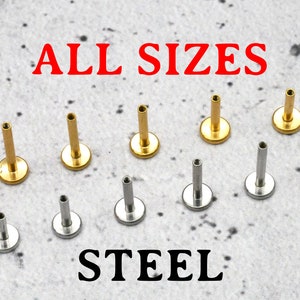 Interchangeable Bars for Labret / Medusa / Tragus / Helix Surgical Steel Internal Thread - 1B/11