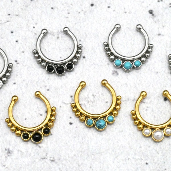 Fake Piercing Septum Chirurgenstahl - 1G/12