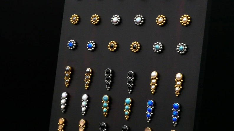 Pair of stud earrings with gemstone 1L/06 image 9