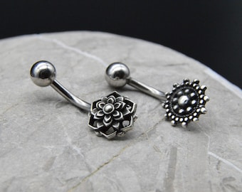 Piercing ombligo plata 925 - 1N/10