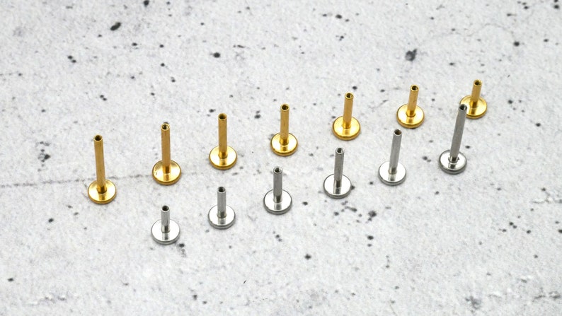 Interchangeable rods for Labret / Medusa / Tragus / Helix surgical steel internal thread 1B/11 image 8