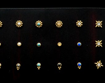 Nose stud surgical steel gold C119