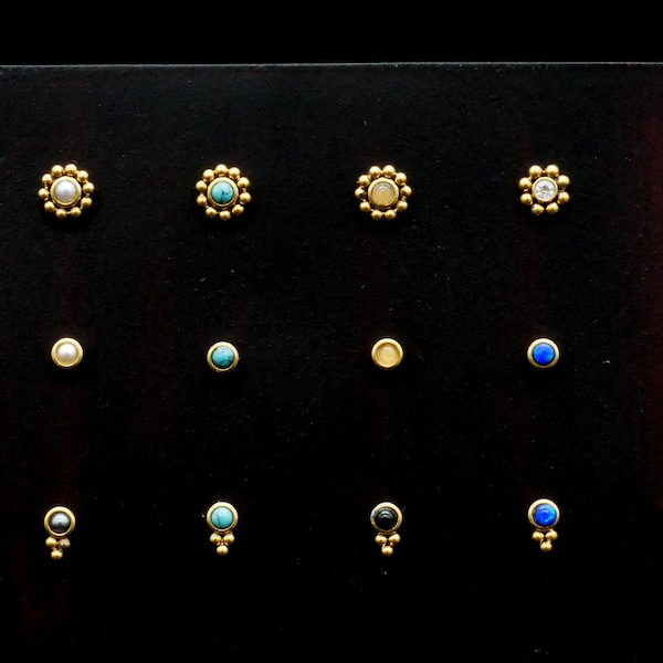 Piercing/nose stud surgical steel gold - 1G/02