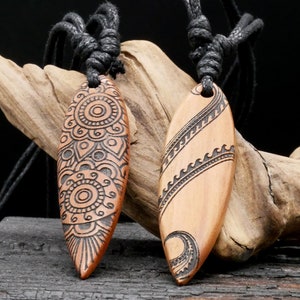 Wooden amulet with engraving - CC-7