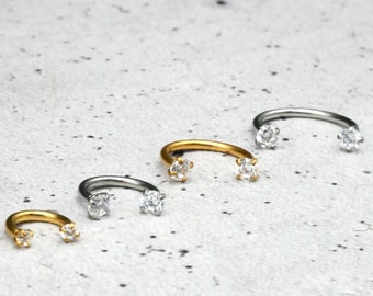 Jewseen Orecchini A Ferro Di Cavallo In Oro Giallo 14 K 16 G Anelli Per Setto Nasale Anelli Per Trago Orecchino Cartilagine Elica Piercing Gioielli Per Donne Uomini - Foto 6