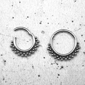 ピアスリング セプタム サージカルスチール 1.2 mm 16g - 1A/08