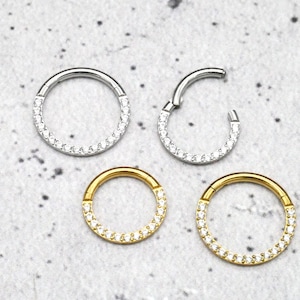 TITANIUM Piercing Ring Septum Helix Daith Tragus - 1G/16