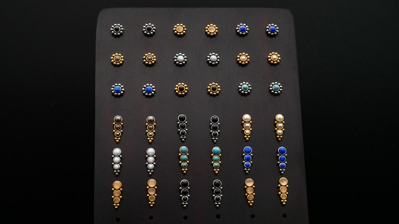 Pair of stud earrings with gemstone 1L/06 image 10