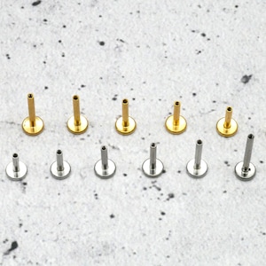 Interchangeable rods for Labret / Medusa / Tragus / Helix surgical steel internal thread 1B/11 image 3