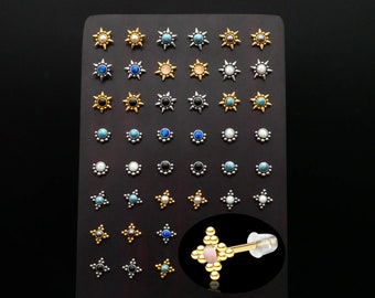 Pair of stud earrings with gemstone - 1L/08