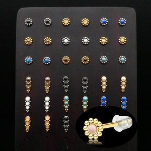 Pair of stud earrings with gemstone 1L/06 image 1