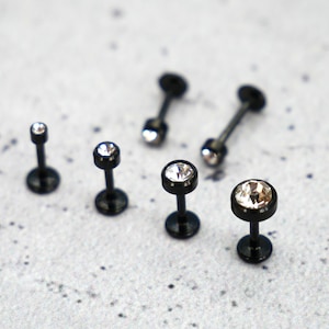 Black Piercing/Labret/Medusa Surgical Steel - 1C/19
