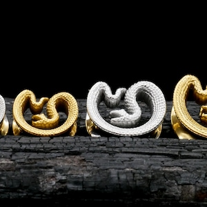 1x Plug/Tunnel Cobra Silver Gold 8-30 mm - K2