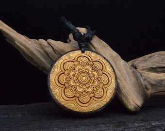 Wooden amulet with engraving - CC-7