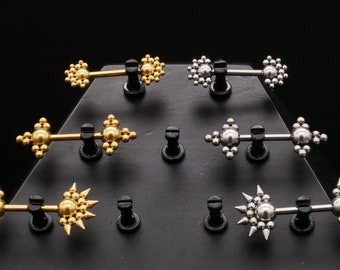 1x piercing en el pezón de acero quirúrgico - O3