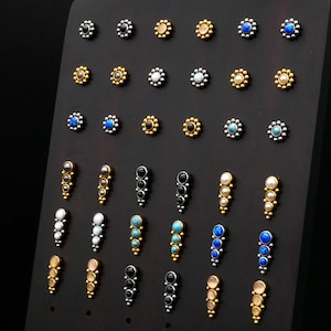 Pair of stud earrings with gemstone 1L/06 image 6