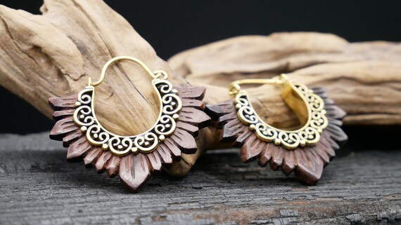 Earrings made shop of wood