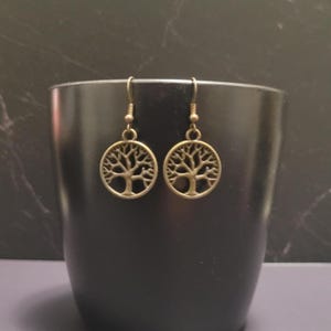 Vintage Bronze Tree of Life Earrings