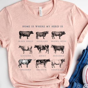 Home Is Where My Herd Is Shirt, Country Shirt, Herd Shirt, Ranch T-Shirt, Cute Farm Tee, Graphic Cowhide Shirt, Gift for Animal Lover