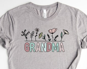 Flower Grandma Shirt, Gift For Grandma, Mother's Day Shirt, Floral Grandma Gift, Nana Shirt #