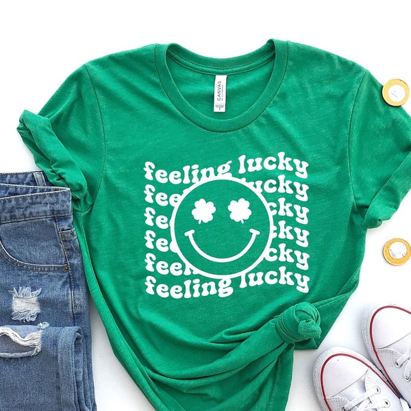 Camisa Feeling Lucky, camisa del día de San Patricio para mujer, camisa de la suerte, regalo del día de San Patricio, camiseta Shamrock