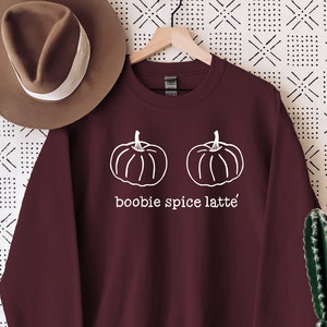 Boobie Spice Latte Sweatshirt, Fall Mama Sweatshirt, Mama Sweatshirt, Breastfeeding Sweatshirt, Thanksgiving Mama Sweatshirt, Pumpkin Boobie