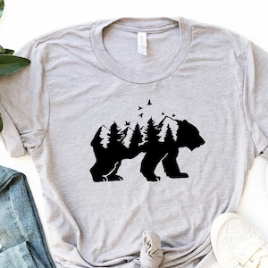 Bear Shirt, Bear Camping Shirt, Camp Shirt, Cute Hiking Shirt, Mountain Shirt, Wildlife Shirt, Camp Lover Gift